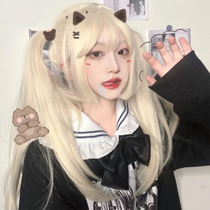 公主切双马尾假发