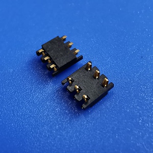 双排电池连接器触点镀金1.6PH接触弹片正压电源电池座可选pin数