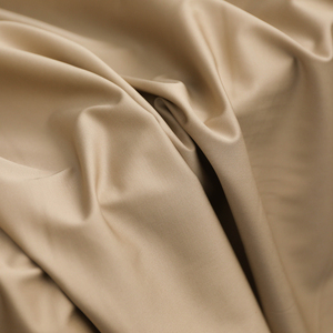 意大利进口浅驼色细腻斜纹织锦丝光弹力锦棉面料设计师服装布料