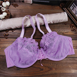 800人付款淘宝欧美大码前扣80h交叉美背70g露背薄款大罩杯34e大胸显小