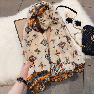 villhug淘宝棉麻围巾女夏季新款梦幻羽毛防晒披肩空调度假海边沙滩