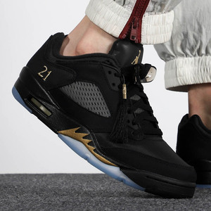 nike耐克官网aj5黑金翅膀女鞋2021夏季新款黑色透气减震篮球鞋潮