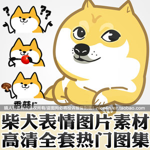 动漫q版柴犬高清表情包图片素材png烫画热转印图库设计图集模版