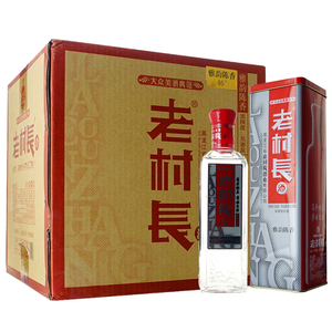 老村长白酒 陈香铁盒粮食酒浓香型46度480ml
