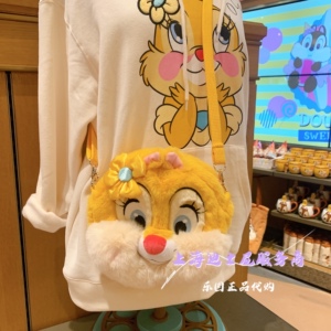上海迪士尼国内代购 克里斯克丽丝花栗鼠卡通毛绒斜挎包背包