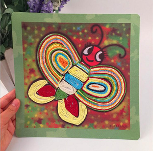 儿童纸绳画材料包diy手工创意彩色立体粘贴画幼儿绳子画玩具美劳