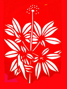 医药材图片标志logo人参手工剪纸定制 三七石斛蒲公英桅子