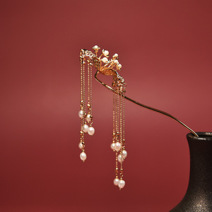 华容珠翠手工珍珠发簪发钗步摇古典古风盘发饰品汉服旗袍流苏头饰