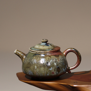 台湾名师志野烧 柴烧壶 志野壶 开片 纯手工功夫茶泡茶壶