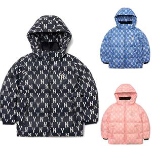 熙熙妈咪韩代mlb儿童羽绒服连帽21冬新款韩国潮牌满标老花鹅绒服