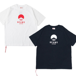 beams 21ss 胸前富士山 japan大logo 串红绳 夏季宽松短袖t恤男女