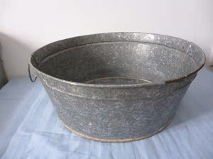 收藏 怀旧 老式 铁皮 洗衣盆 雪花铁 40公分 (小)