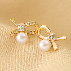 925银针淡水珍珠耳环不对衬设计高级感网红耳坠时尚个性奢华耳饰