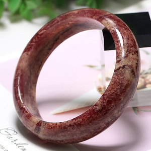 天然草莓晶手镯女 老矿深鸽血红紫黑巧克力红草莓手饰一物一图