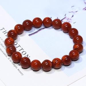 天然南红玛瑙手链男女 火焰红冰飘柿子南红玛瑙手串老矿玫瑰红