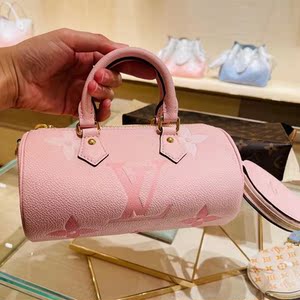 【折扣拍】lv女包路易威登papillonbb小圆筒包单肩包斜挎手提包
