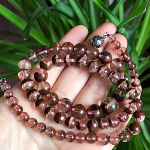 833天然红幽灵聚宝盆项链 50.1克 5.7-11.9毫米左右 价格249