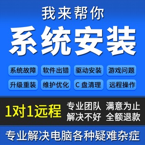 远程win10 11系统安装升级重装电脑维修网络软件维护技术指导服务