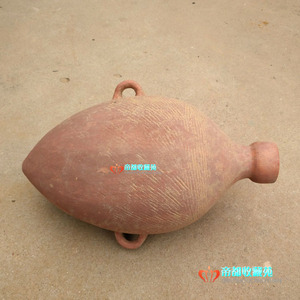 仰韶文化陶器 半坡类型红陶小口尖底瓶 文化古物复制品摆件工艺品
