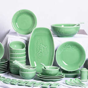 家用碗碟套装酒店陶瓷餐具2024新款创意个性中式碗盘现代餐具套装