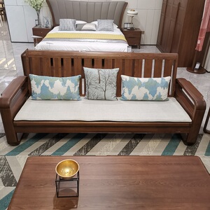 恒友沙发大兴安岭 恒友家具 三人位沙发新中式实木家具