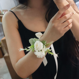 韩式结婚高端新娘伴娘丝带手腕花超小清新仙森系高级感手花手环