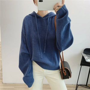 毛线套头连帽卫衣