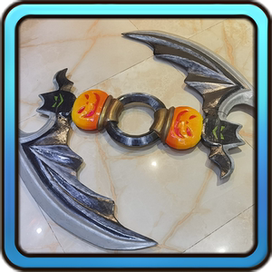 【青吹】cosplay道具定制_王者荣耀李元芳_武器飞轮_黑猫爱糖果