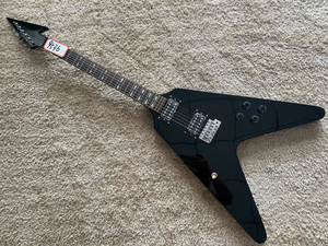 9536  gibson 款无标 异形v型电吉他 黑色单摇
