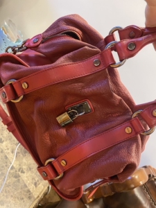 lapargay纳帕佳 酒红色纯皮女士包 装柜购入 所见即所
