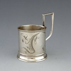 沙俄纯银杯 俄国银器 75克 西洋古董银器 老银器 银水杯