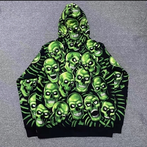 000人付款淘宝supreme绿色骷髅月光卫衣 简单穿着几次 配件无 m码tb