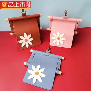 新款 创意pu皮革收纳架小雏菊防水墙壁挂卷纸袋厨房卫生间纸巾盒
