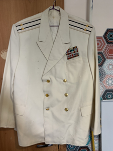 苏联海军白色礼服一套,上衣,裤子,袖长64,衣长86,肩宽5