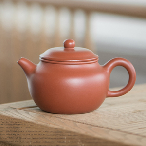 秋月莲子壶190ml原矿朱泥匠人马小琴手工紫砂壶宜兴紫砂泡茶壶