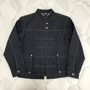 陈冠希同款evisu牛仔盘扣唐装牛仔衣