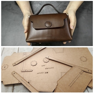 手工皮具图纸版型#梯形手提包g109.