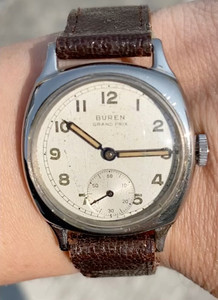 1.古董40年代Buren(宝伦)军表款手表