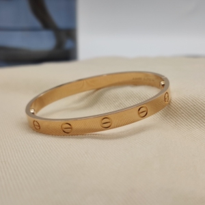 卡地亚love系列无钻宽版女士玫瑰金手镯四代16号