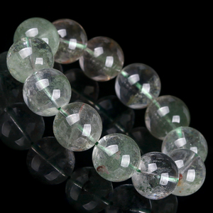 37克19mm【半盆半景】大尺寸精品玻璃体聚宝盆绿幽灵水晶手串