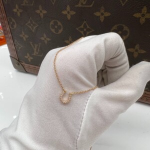 蒂芙尼tiffany马蹄玫瑰金钻石项链 mini号 精致小巧