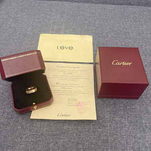 卡地亚 cartier leve系列 粉钻宽版戒指 玫瑰金5