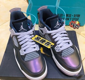 aj4乔4镭射紫电光紫葡萄亮紫罗兰渐变男女情侣运动篮球鞋耐克