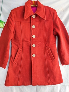 00chenyiqing007淘宝全新怀旧7,80年代有机玻璃纽扣橘黄色呢子大衣