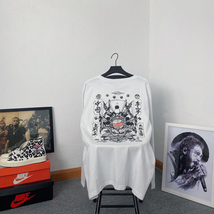 中国李宁长袖 纯棉 齐天大圣孙悟空插画印花情侣长袖