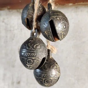 四个小铃铛老物件古董收藏纯铜两个岁岁平安两个虎威品相完好
