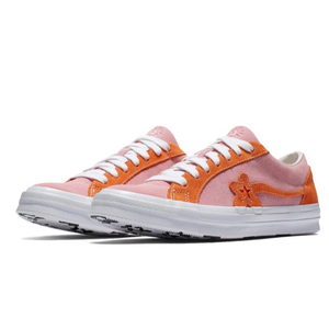 匡威小花联名粉橙 正品七成新 有意要我可以送去清洗