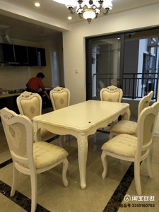林氏木业欧式餐桌，长方形西餐桌椅组合欧式餐厅6人4人饭桌子K