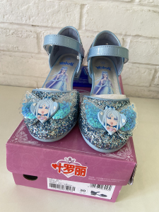 巴拉巴拉全新正品女童童鞋新款公主叶罗丽蓝色高跟鞋鞋单鞋小皮鞋