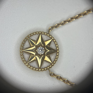 迪奥dior 八芒星玫瑰罗盘项链 99新全套